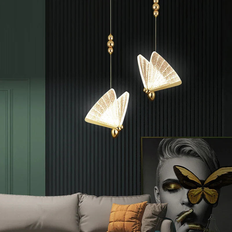 Nordic LED Butterfly Pendant Lamps