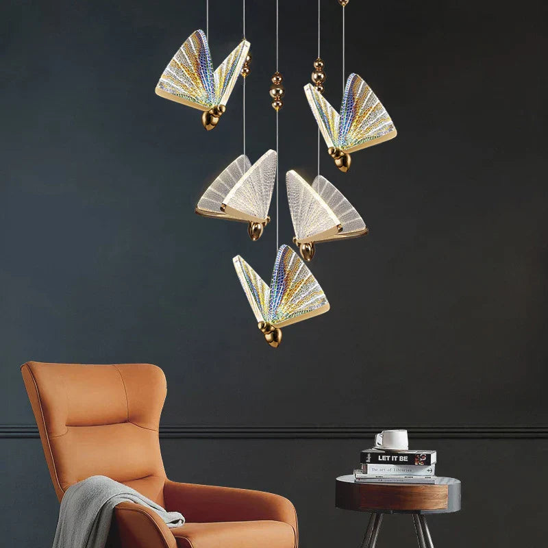 Nordic LED Butterfly Pendant Lamps